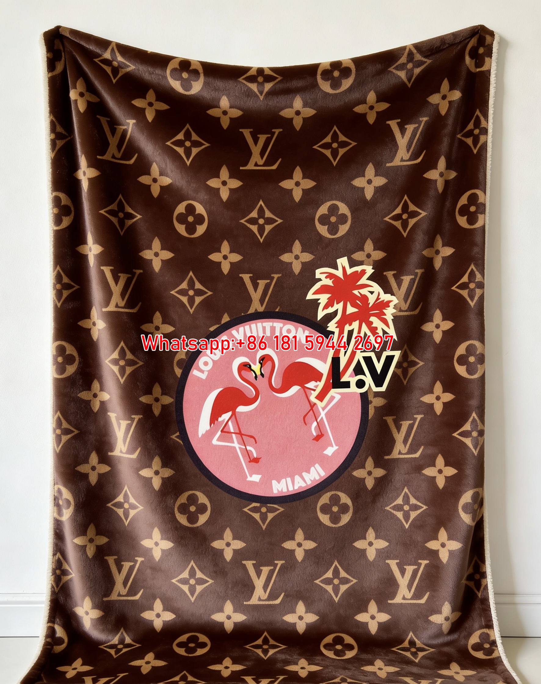 Louis Vuitton Monogram Flamingo Print Throw 244